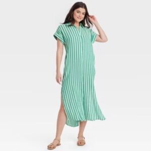 Universal Thread Women's Gauze Button-Front Maxi Shirtdress. NWT